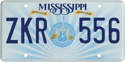 MS license plate ZKR556