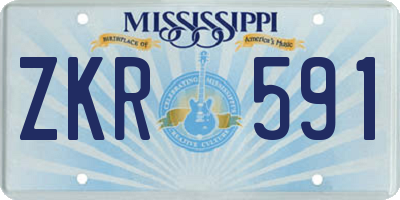 MS license plate ZKR591