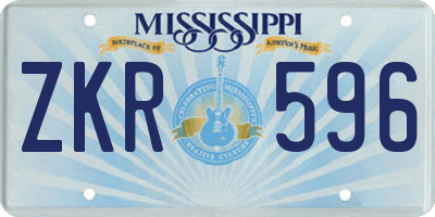 MS license plate ZKR596