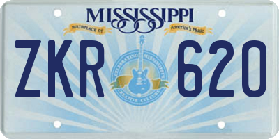 MS license plate ZKR620