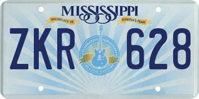 MS license plate ZKR628