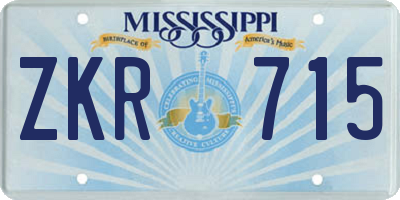 MS license plate ZKR715
