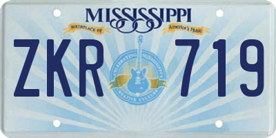 MS license plate ZKR719