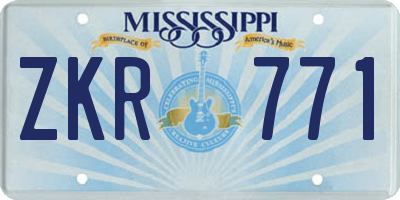 MS license plate ZKR771