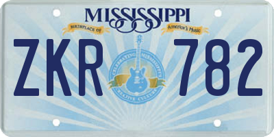 MS license plate ZKR782