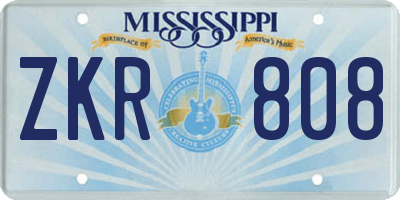 MS license plate ZKR808