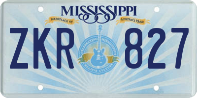 MS license plate ZKR827