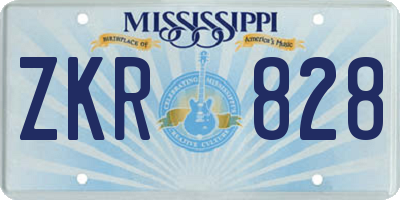 MS license plate ZKR828