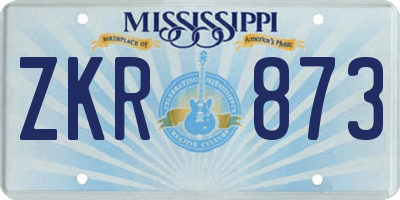 MS license plate ZKR873