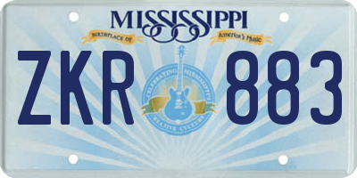 MS license plate ZKR883