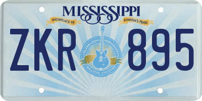 MS license plate ZKR895