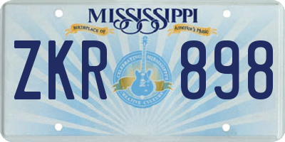 MS license plate ZKR898