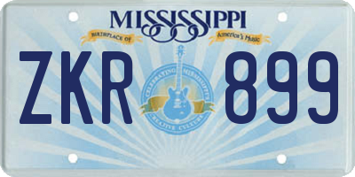 MS license plate ZKR899