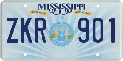 MS license plate ZKR901