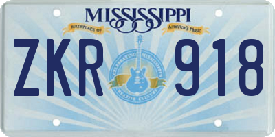 MS license plate ZKR918