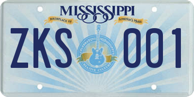 MS license plate ZKS001
