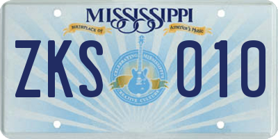 MS license plate ZKS010