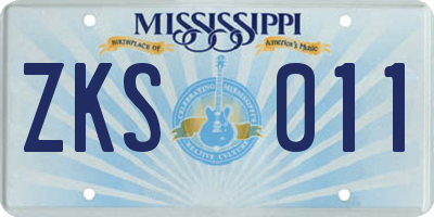 MS license plate ZKS011