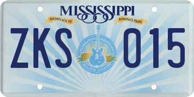MS license plate ZKS015