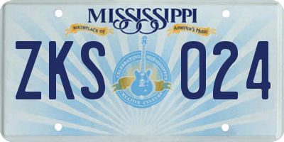 MS license plate ZKS024