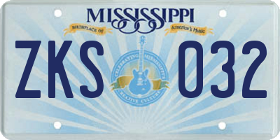 MS license plate ZKS032