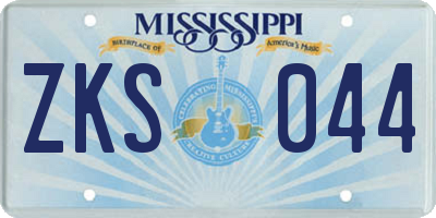 MS license plate ZKS044