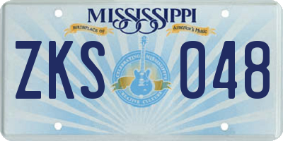 MS license plate ZKS048