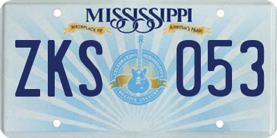 MS license plate ZKS053