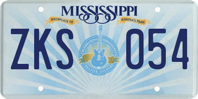 MS license plate ZKS054