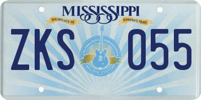 MS license plate ZKS055