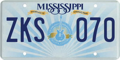 MS license plate ZKS070