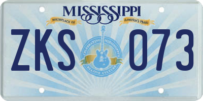 MS license plate ZKS073
