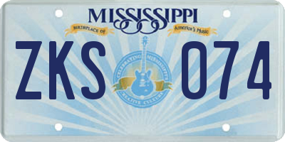 MS license plate ZKS074