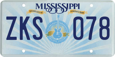 MS license plate ZKS078