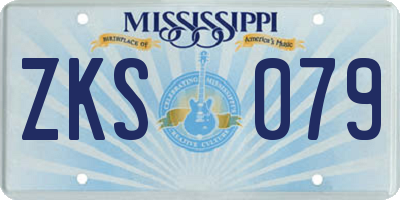 MS license plate ZKS079