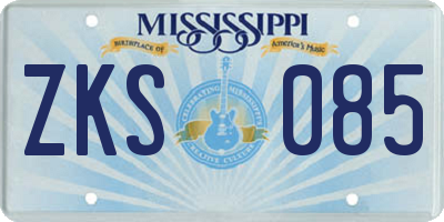 MS license plate ZKS085