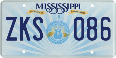 MS license plate ZKS086