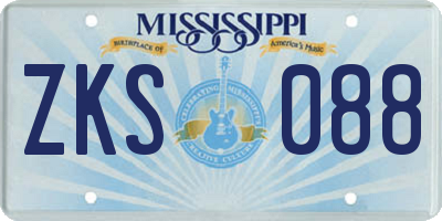 MS license plate ZKS088