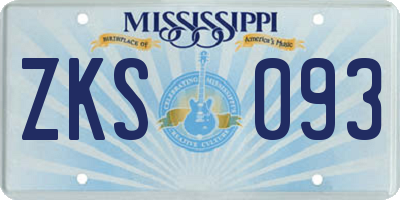 MS license plate ZKS093