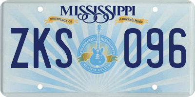 MS license plate ZKS096