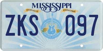 MS license plate ZKS097