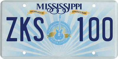 MS license plate ZKS100