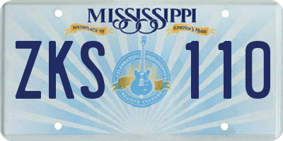 MS license plate ZKS110
