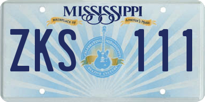 MS license plate ZKS111