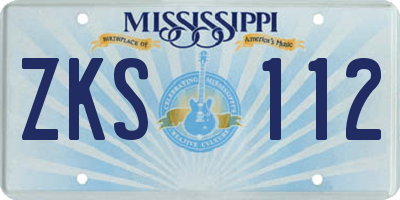 MS license plate ZKS112
