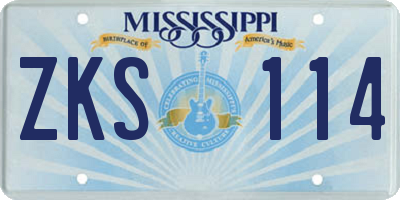 MS license plate ZKS114