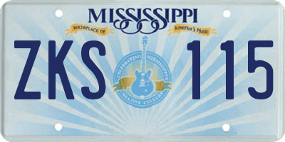 MS license plate ZKS115