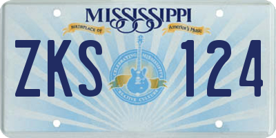 MS license plate ZKS124