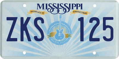MS license plate ZKS125