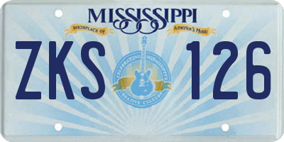 MS license plate ZKS126